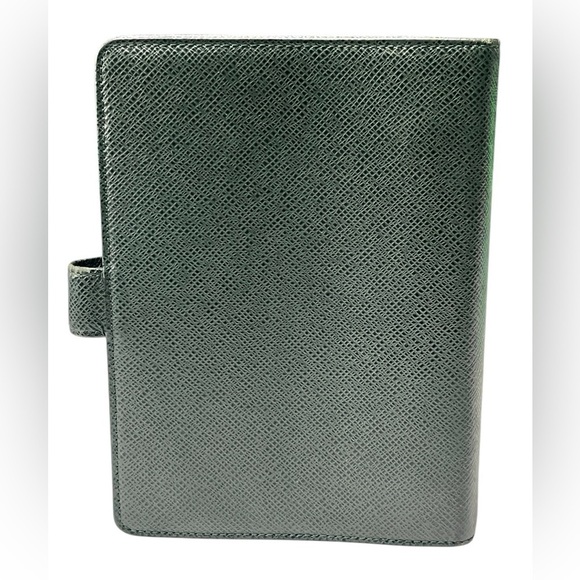 SALE!! LOUIS VUITTON MM Agenda Forest Green Taiga Leather Authentic - Picture 2 of 10